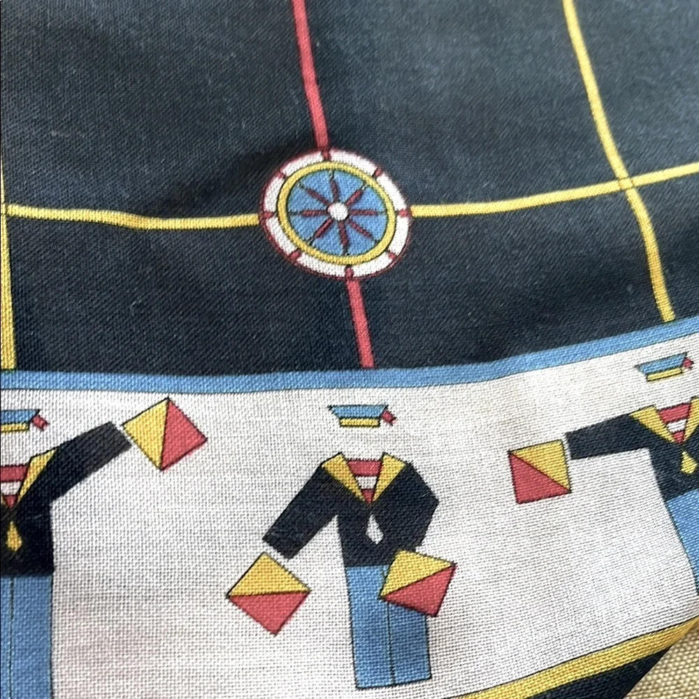 Italian Nautical Colorful Geometric Pattern Scarf